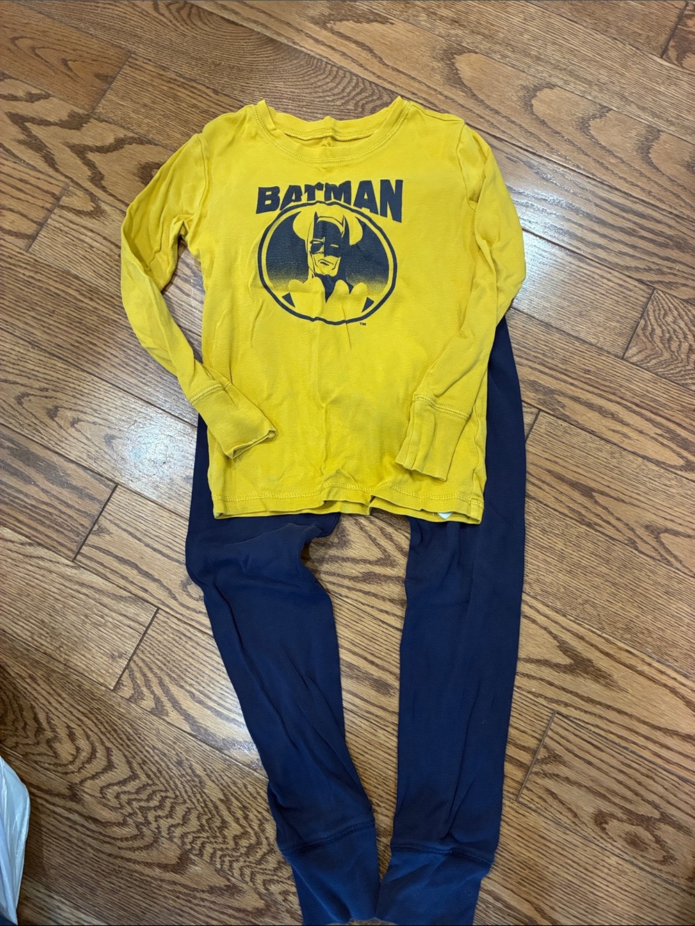 GAP Yellow Batman Graphic Long Sleeve Top with Navy Bottoms